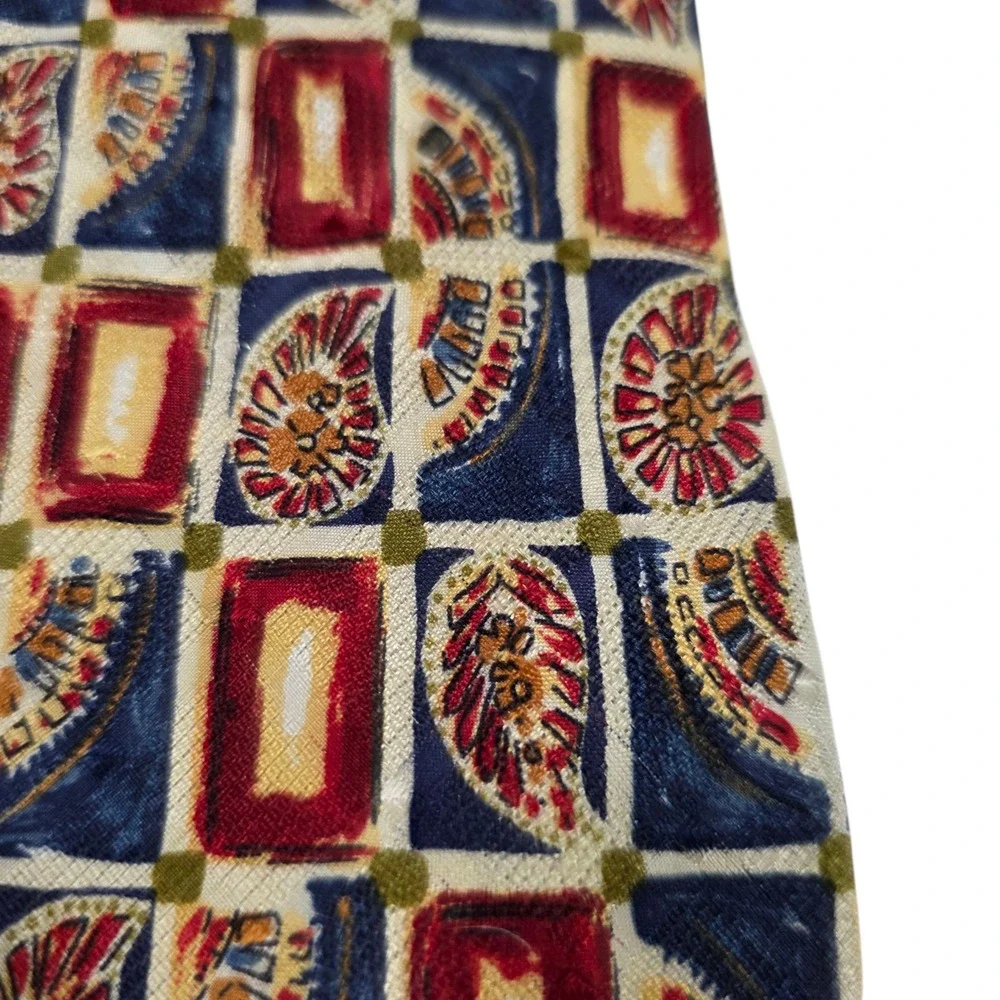 Ermenegildo Zegna Mens‎ Necktie Multicolor Silk Floral Preppy Bohemian Classic